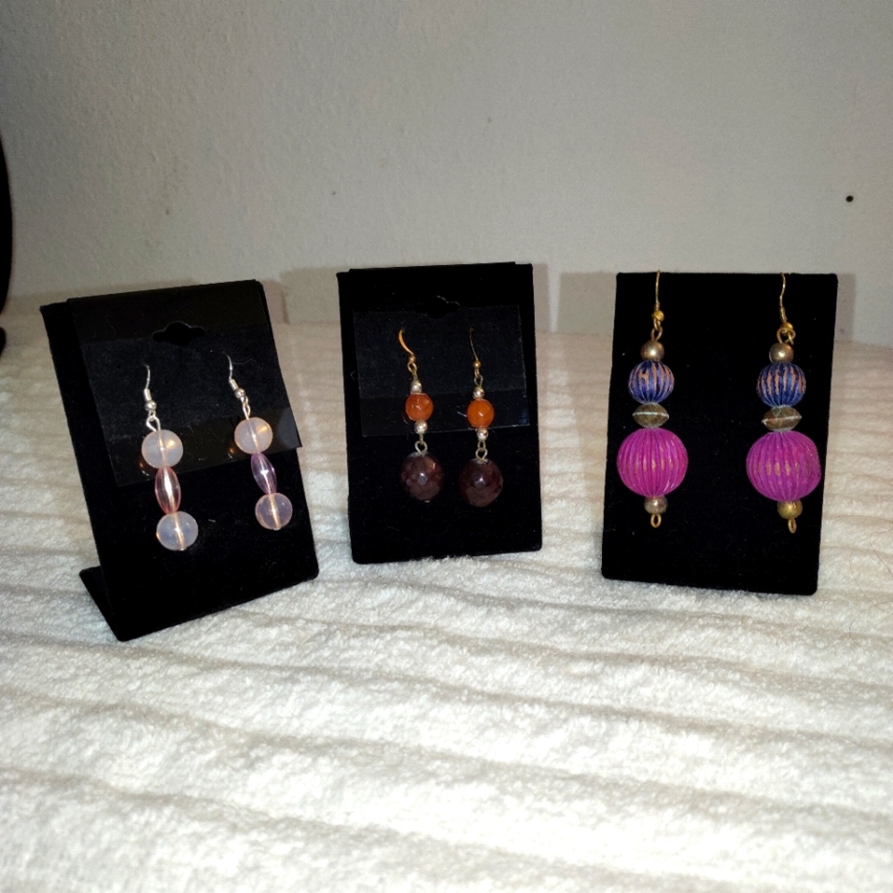 🟡Art deco earrings! 3 Pair of Vintage Earrings
